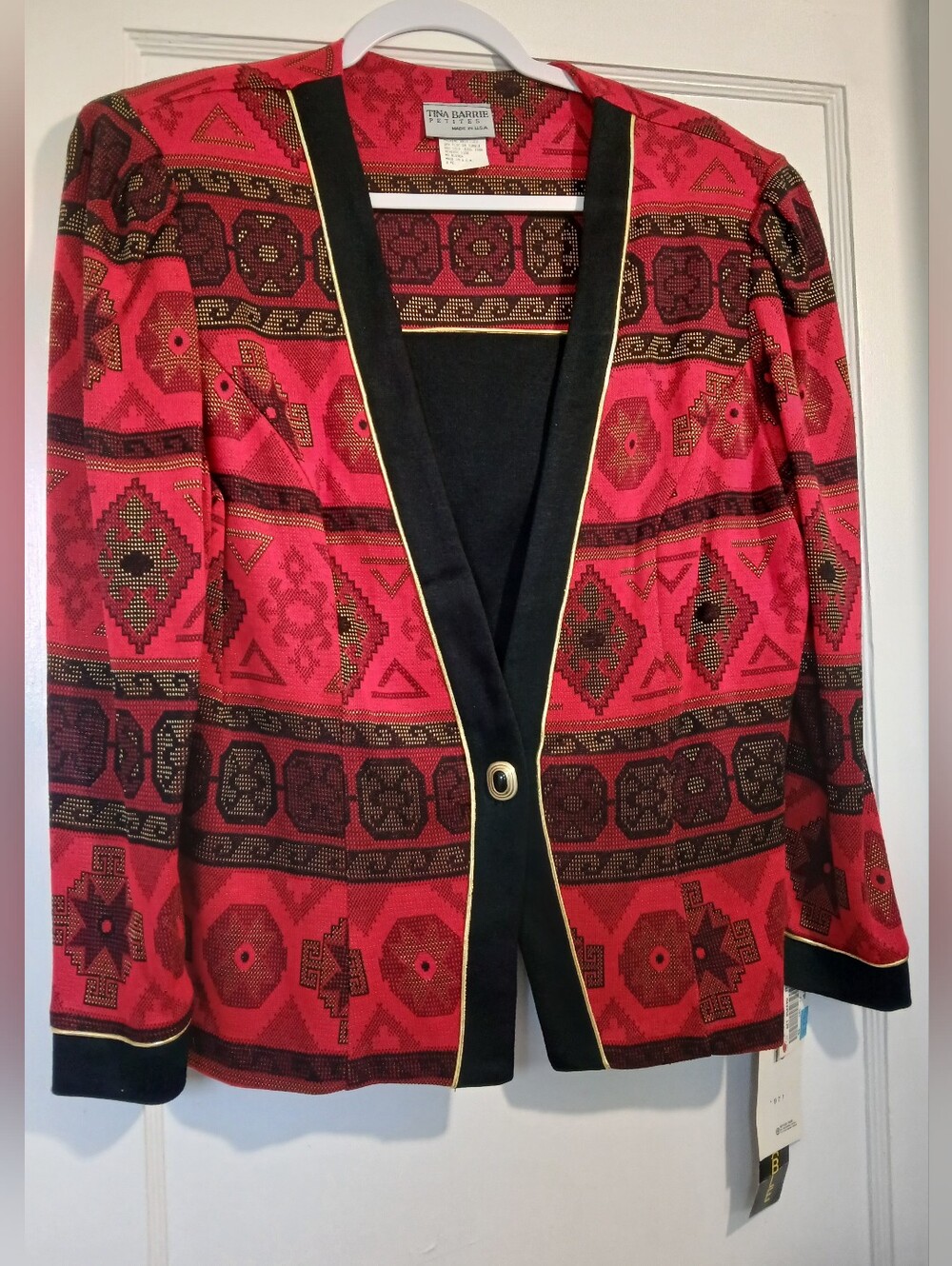 Vintage Tina Barries Petite Patterned Blazer - NWT